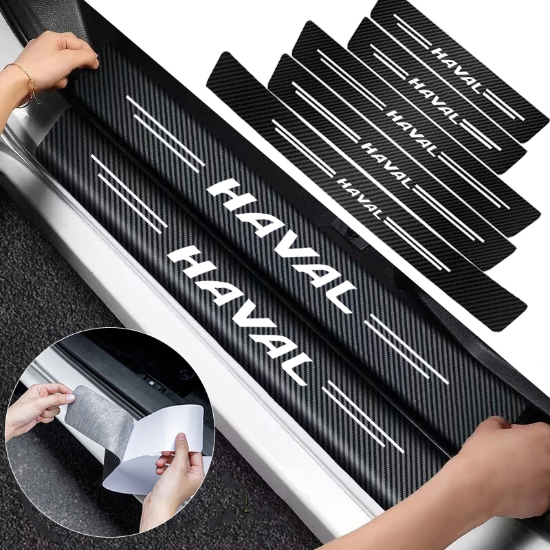 Crepe Pan Carbon - 1/4/5Pcs Car Door Sill Scuff Plate