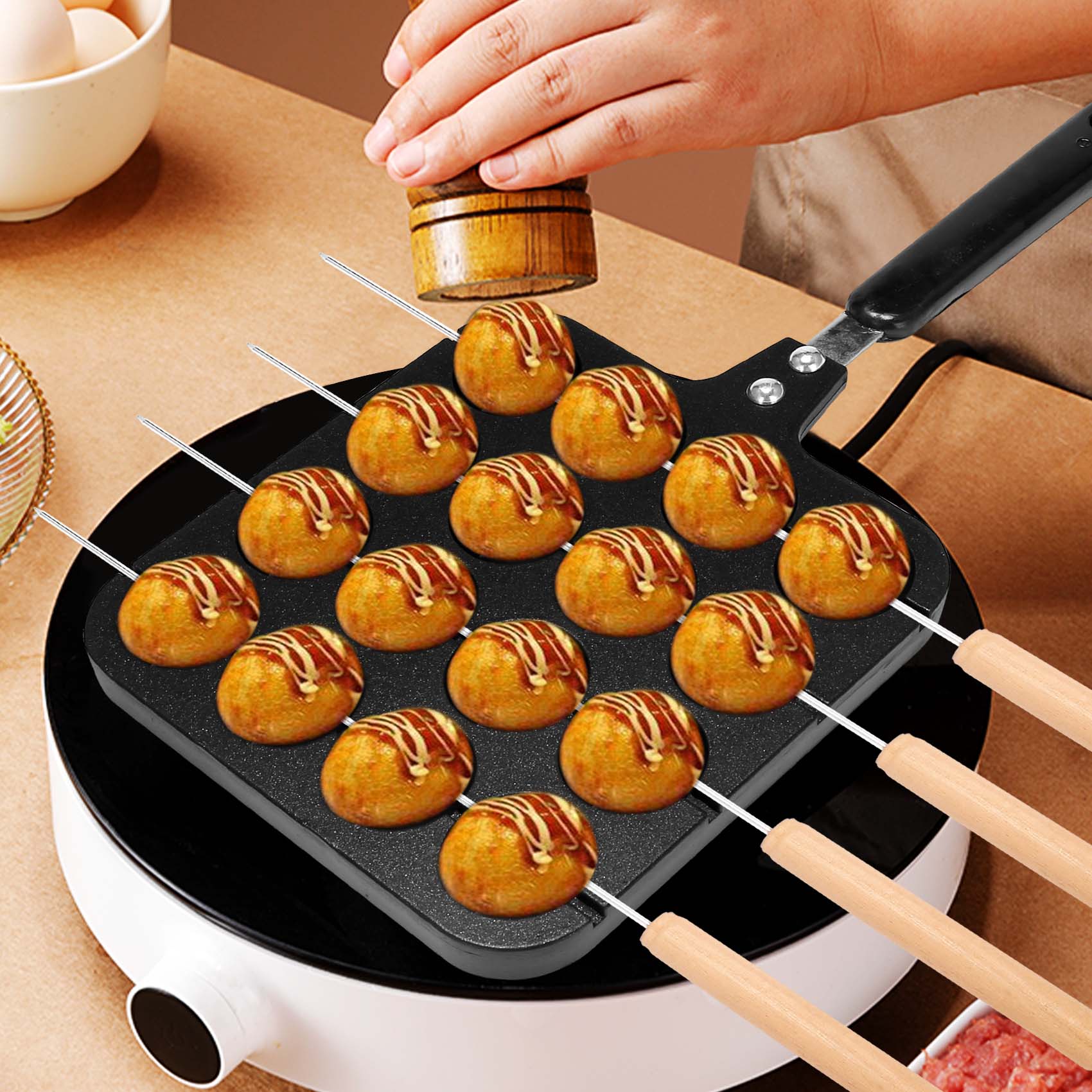 16 Holes Aluminum Takoyaki Mak - Takoyaki Grill Plate review and price